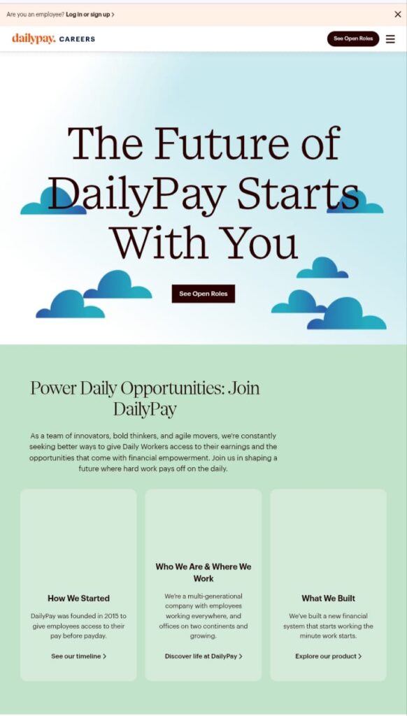 this website offers no experience daily pay jobs