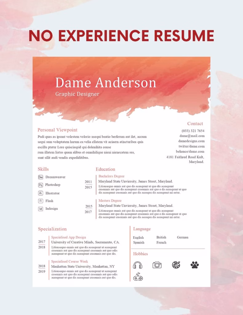 write a prefect resume with no experience