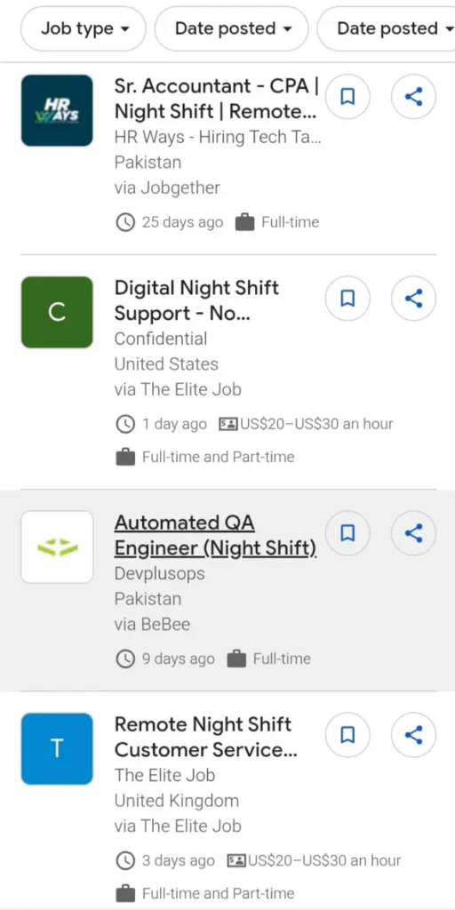 part time jobs