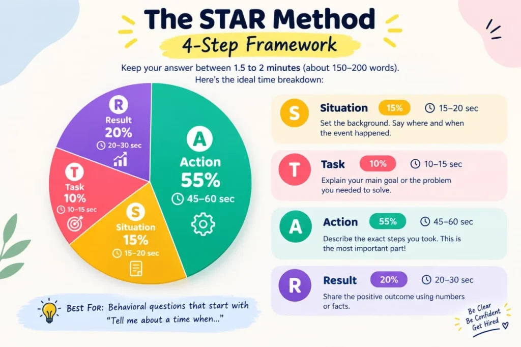 pie chart explain star method to pass an interview